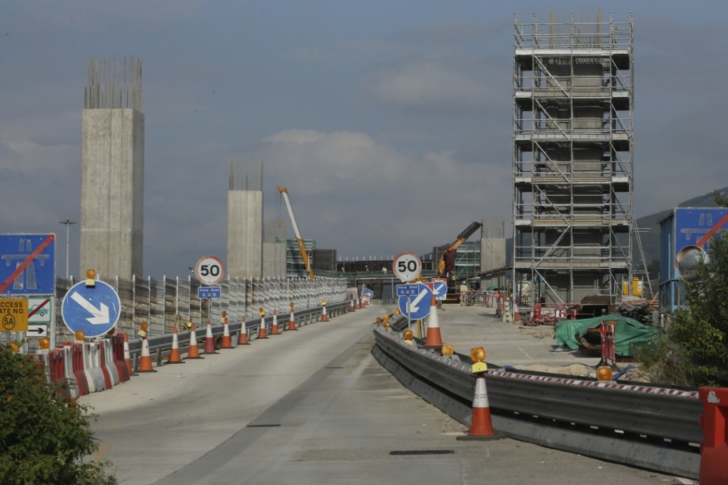 The under construction Hong Kong–Zhuhai–Macau Link viewing from Lantau Island. 05NOV15