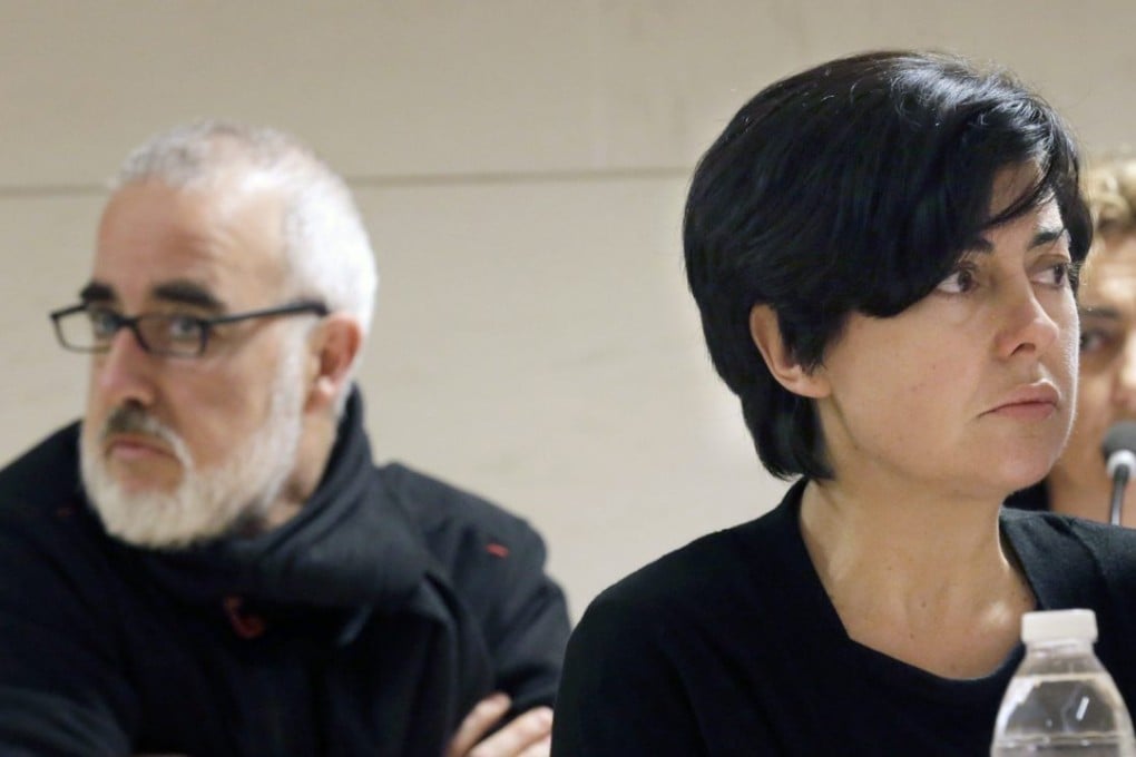 Rosario Porto, right, and her ex-husband Alfonso Basterra on trial last month. Photo: EPA