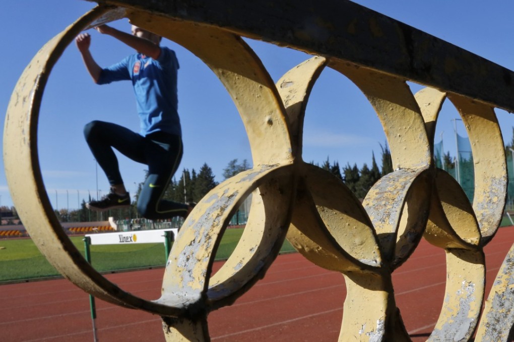 An athlete attends a training session at the ‘Yunost‘ sports ground at the Black Sea resort of Sochi on Thursday. Photo: AP
