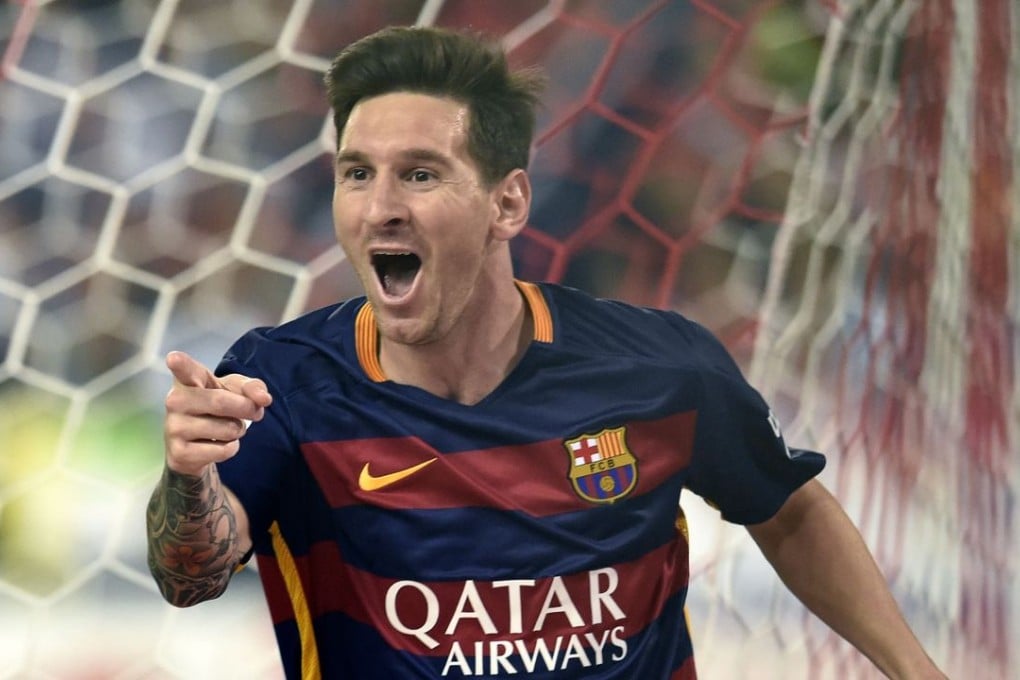 Barcelona's Lionel Messi is promoting a toy no one is interested in. Photo: AFP