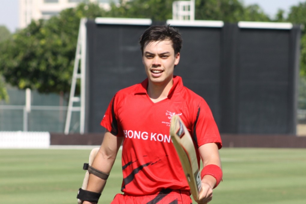 Hong Kong's Mark Chapman made his maiden century in his debut ODI match against UAE in Dubai in World Cricket League Championship. Photos: SCMP Pictures