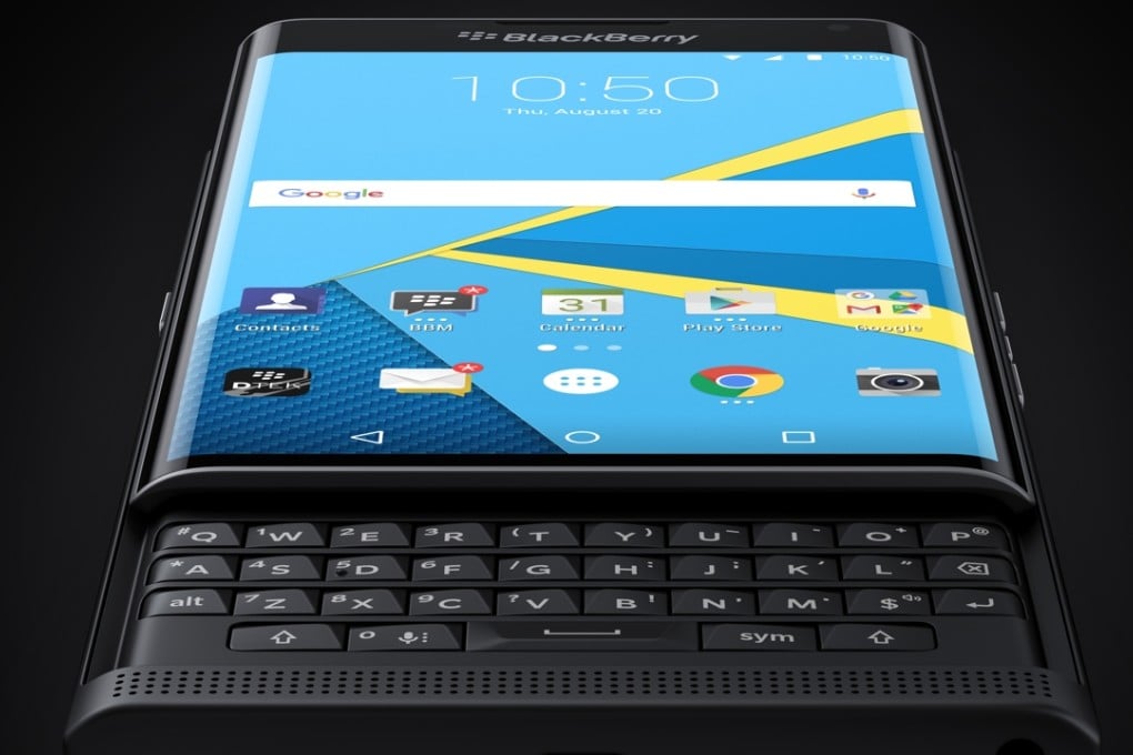 The BlackBerry Priv smartphone.