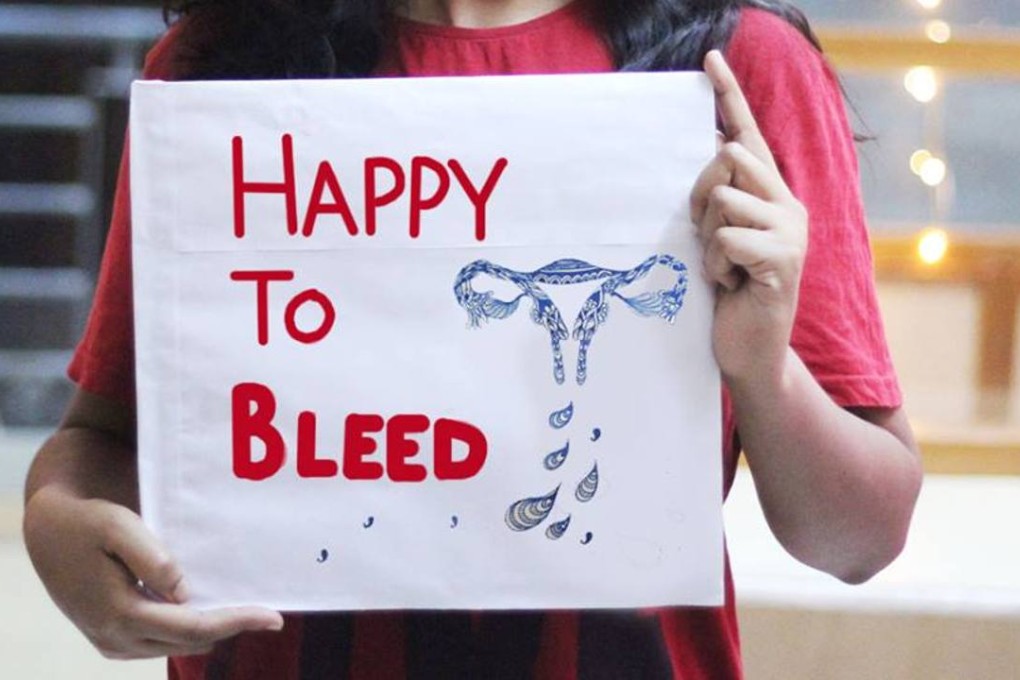 Both female and male supporters have posted signs with #HappytoBleed. Photo: Twitter