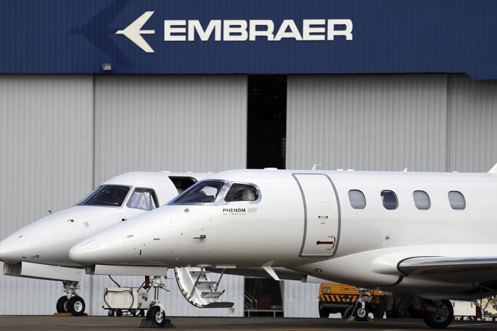 Private jets are seen at the Embraer headquarters in Sao Jose dos Campos, Brazil as Regal Hotel International in Hong Kong bought four of their jets to expand their aircraft leasing business. Photo: Reuters