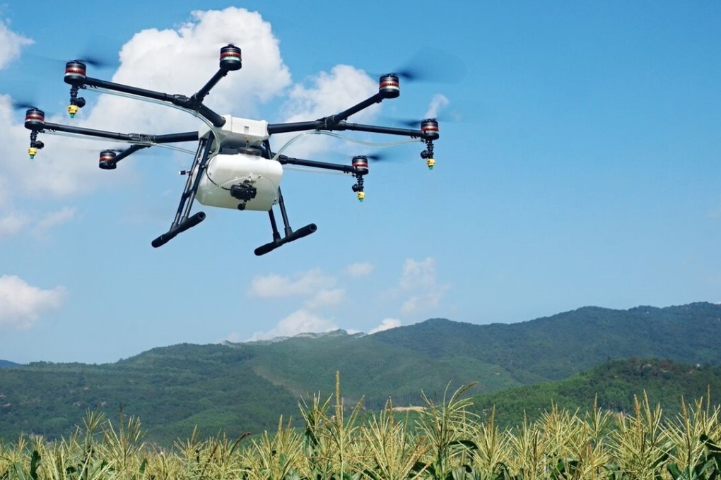 DJI’s Agras MG-1 has eight rotors and can carry more than 10 kilograms of liquid for crop spraying. Photo: Handout