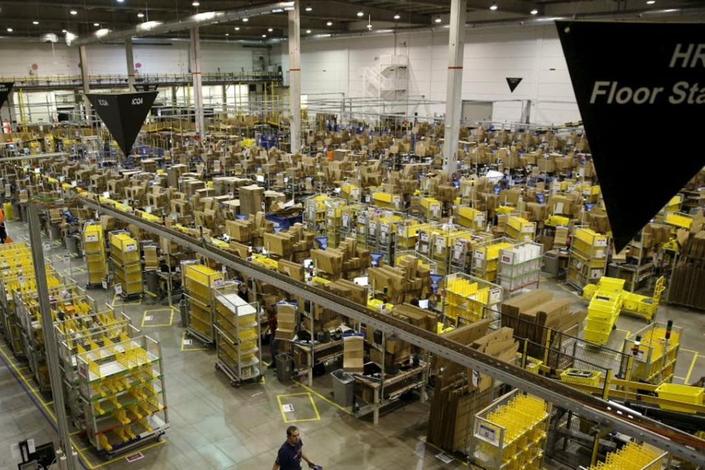Workers at an Amazon centre work during the Black Friday deals week, an American tradition that is being embraced by the Chinese. Photo: Reuters