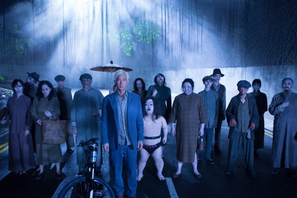 Nick Cheung Ka-fai (front) and vengeful spirits in Keeper of Darkness (Category IIB; Cantonese). The film, directed by Cheung, also stars Amber Kuo Tsai-chieh, Sisley Choi Si-pui