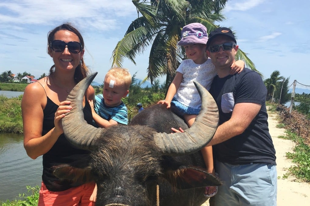 Marianne Rogerson, Hong Kong-based blogger at mumonthemove.com, with her family in Hoi An, Vietnam.