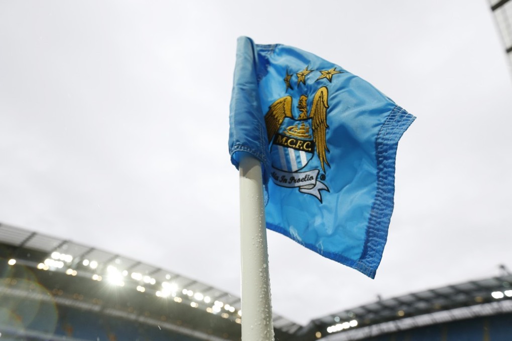 A flag at City’s stadium. Photo: Reuters