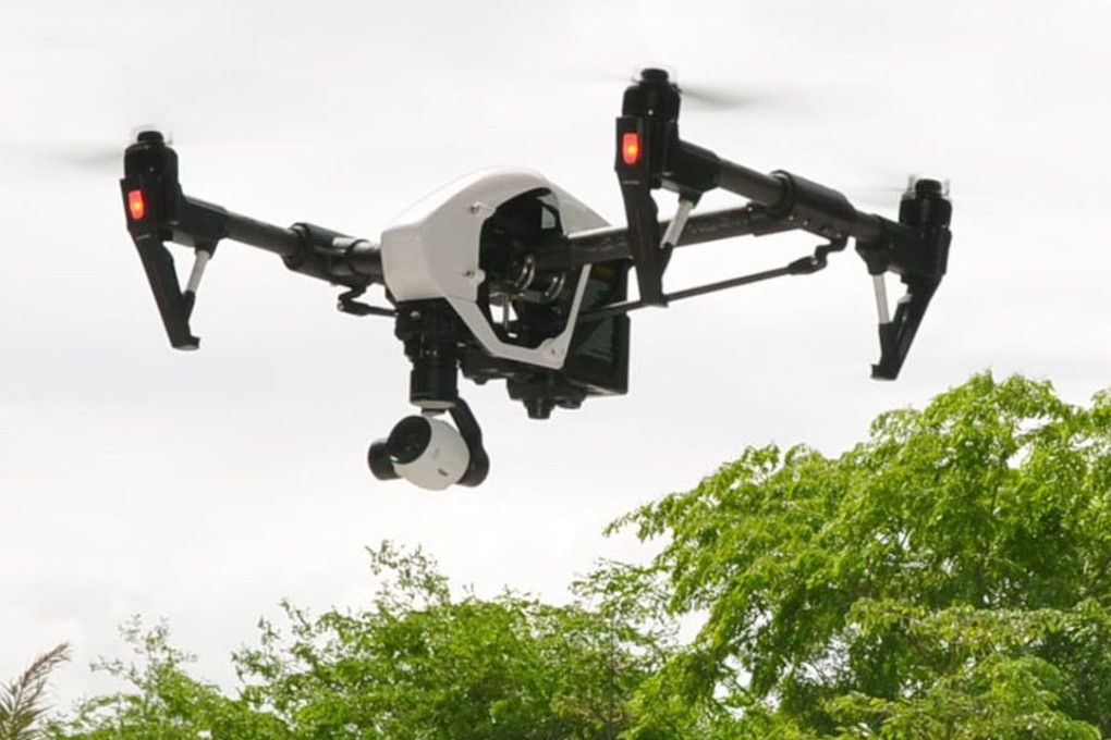 A drone made by DJI flies in Shenzhen. The company’s founder was educated at the HKUST, and the idea for the start-up was conceived while he was there. Photo: Kyodo