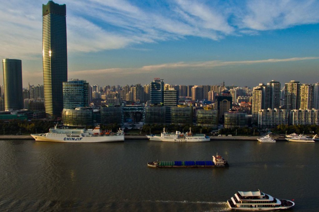 Photo shows the Baiyulan Plaza of Puxi in Shanghai, east China which is made up of the main building and hotel. Photo: Xinhua