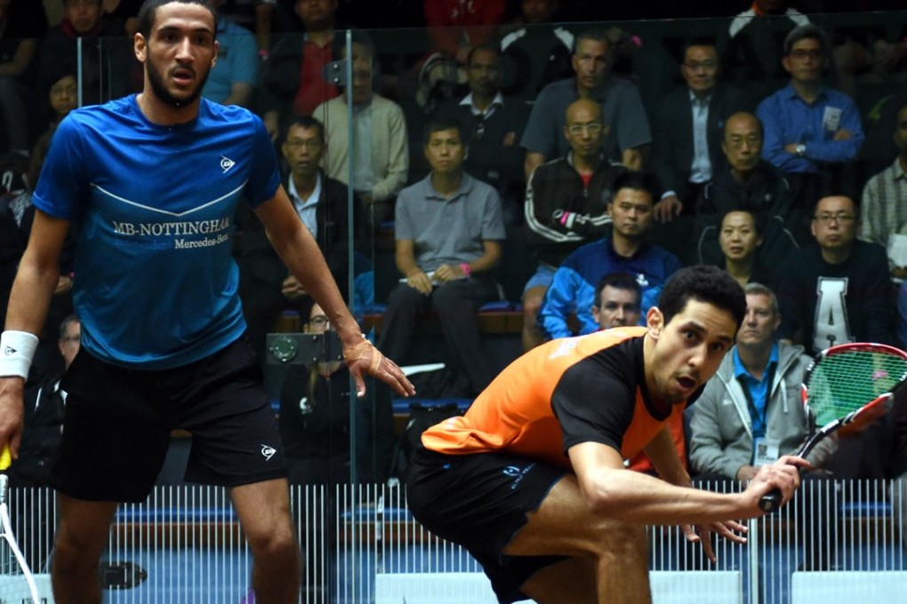 Tarek Momen)(right), who beat Britain’s Declan James in the opening round, defeated Hong Kong’s Yip Tsz-fung. Photo: Xinhua ),晉級下一輪。 新華社記者盧炳輝攝