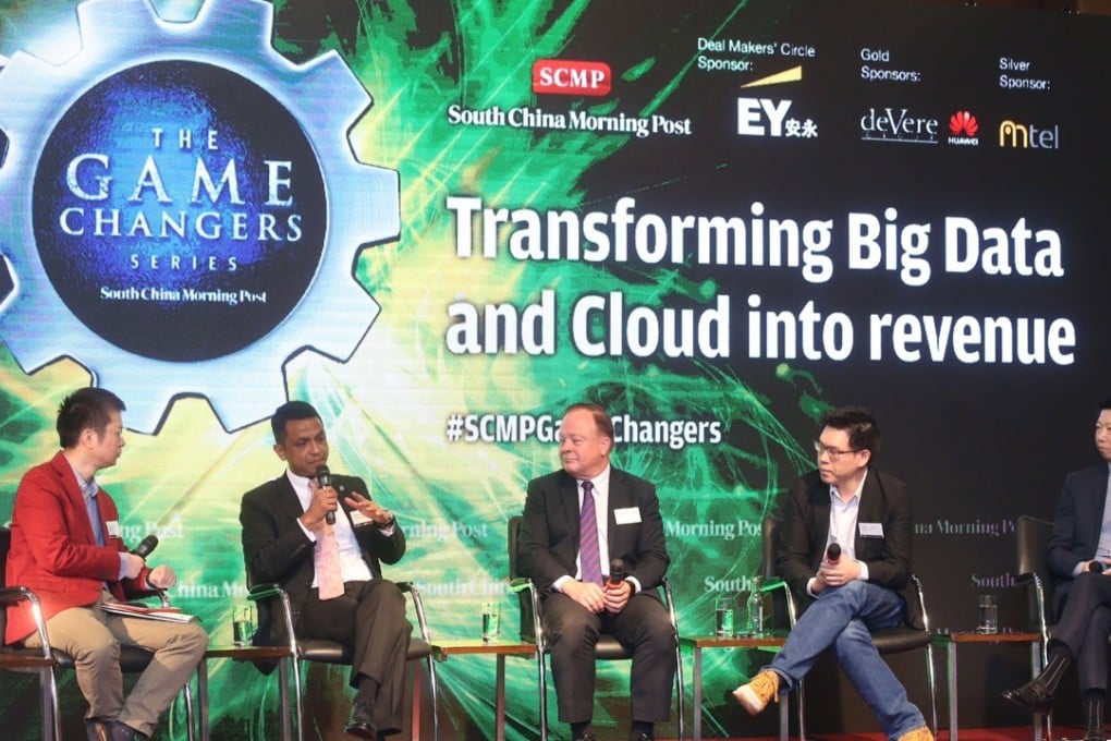 The SCMP’s technology news editor George Chen (left) moderates a panel including Gautam Bardoloi, Ronald Raffensperger, Howard Kwong and Mark Chan at the SCMP’s fourth Game Changers forum in Hong Kong on Thursday. Photo: K. Y. Cheng