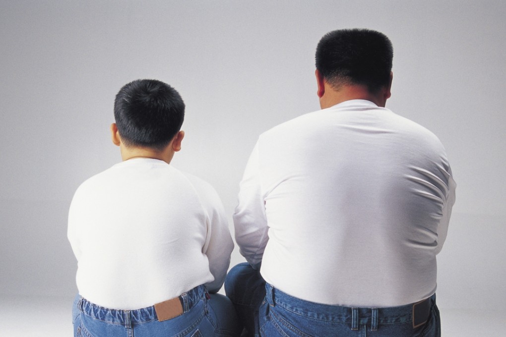 This concpet image show fat father and his son. [07DECEMBER2015 FEATURES LABREPORT]