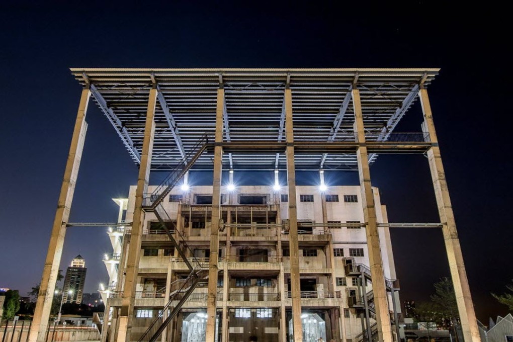 The entrance of the former Dacheng flour factory in the Shekou district of Shenzhen that is housing the 2015 Biennale of Urbanism/Architecture. Photo: AFP