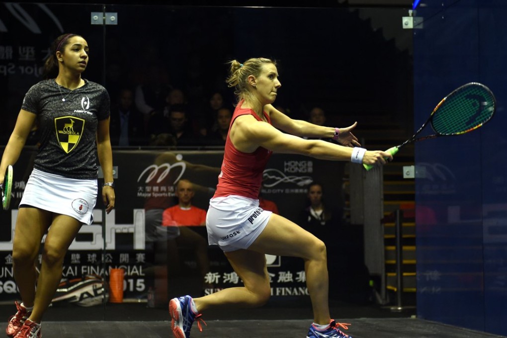 England’s Laura Massaro on her way to victory against Egypt’s Raneem El Welily at the Hong Kong Open. Photos: Xinhua