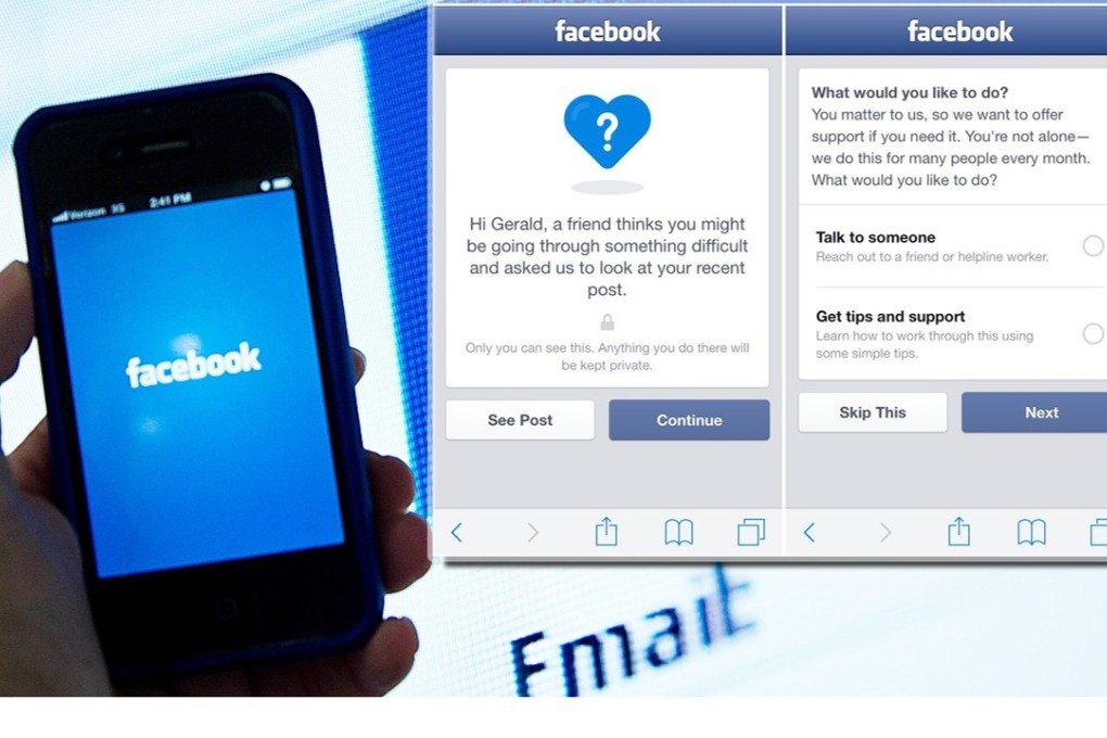 Facebook’s suicide prevention tools (pictured here) will allow concerned users to report the status of friends they are concerned about to the social network. Photo: AFP