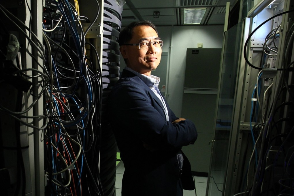 Professor Yang Qiang, head of the HKUST-WeChat Joint Laboratory on Artificial Intelligence (WHAT LAB), poses in the school’s server room in this file picture. Photo: Dickson Lee