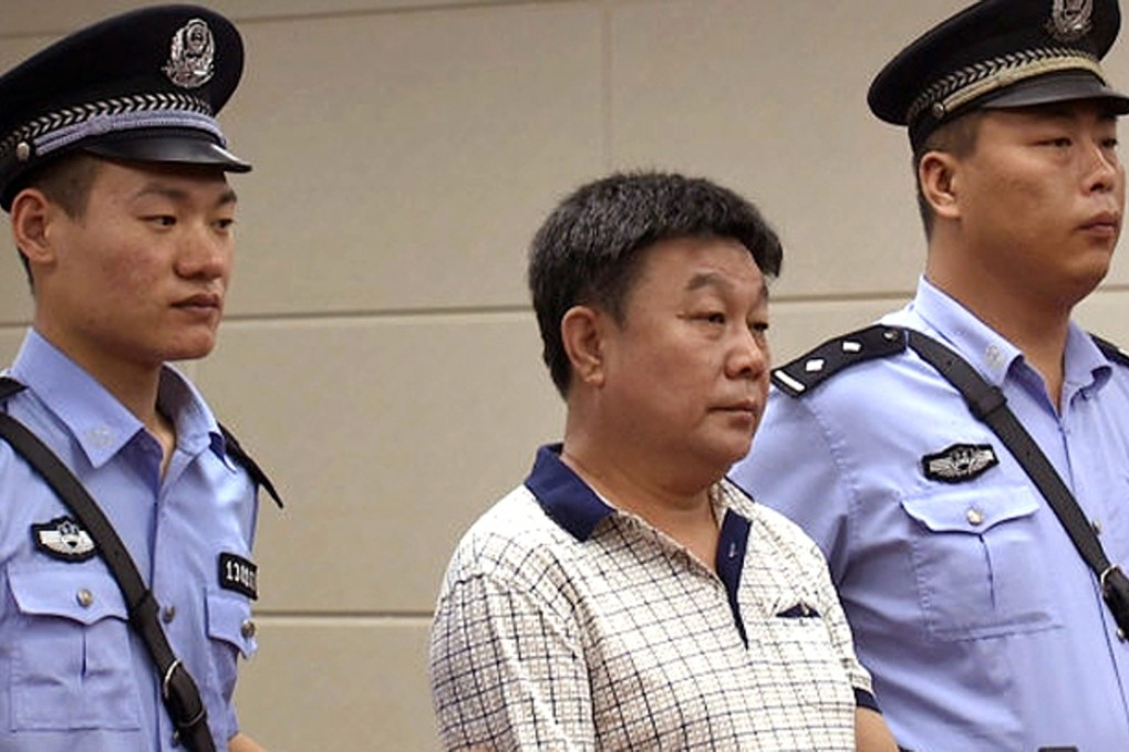 Bian Fei, a former Communist Party chief of two impoverished counties in Hebei province, has had his death sentence supsended for two years after admitted spending 100 million yuan in bribes. Photo: SCMP Pictures