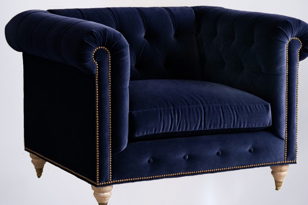 Velvet armchair from Bowerbird in Ap Lei Chau. Photo: www.bowerbird-home.com