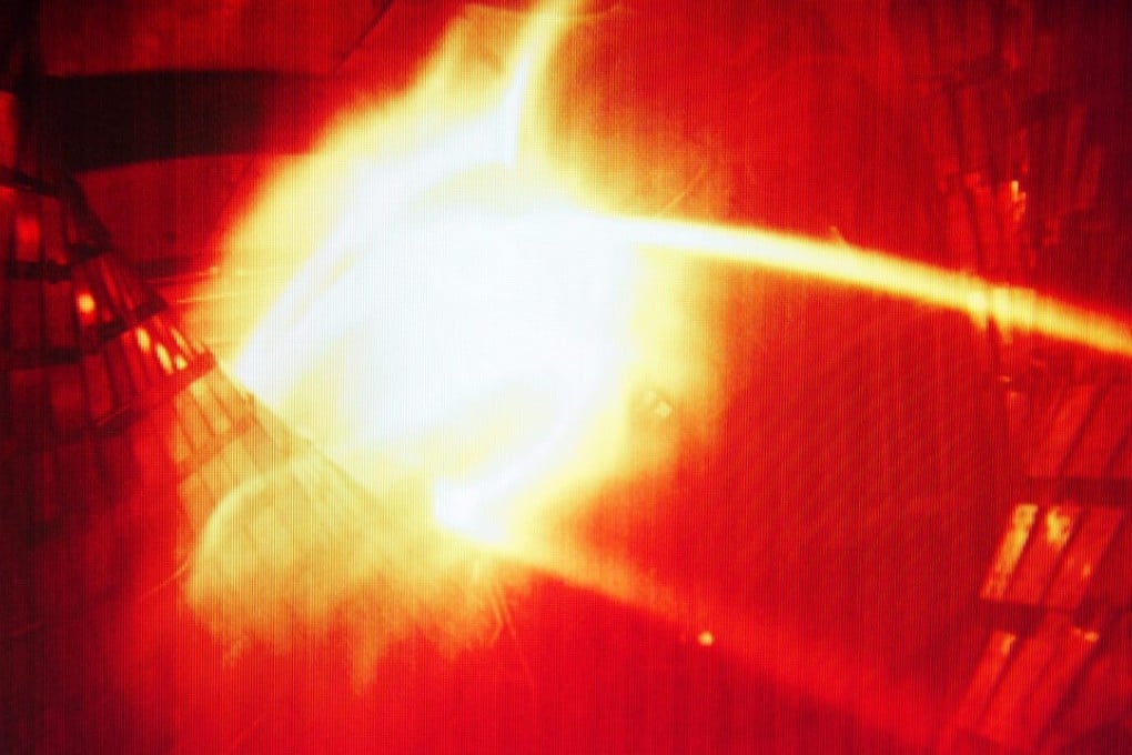 A colourised computer image shows the moment of the creation of the first superhot plasma from the Wendelstein 7-X nuclear fusion research centre at the Max-Planck-Institut for Plasma Physics (IPP) in Greifswald, Germany. Photo: EPA