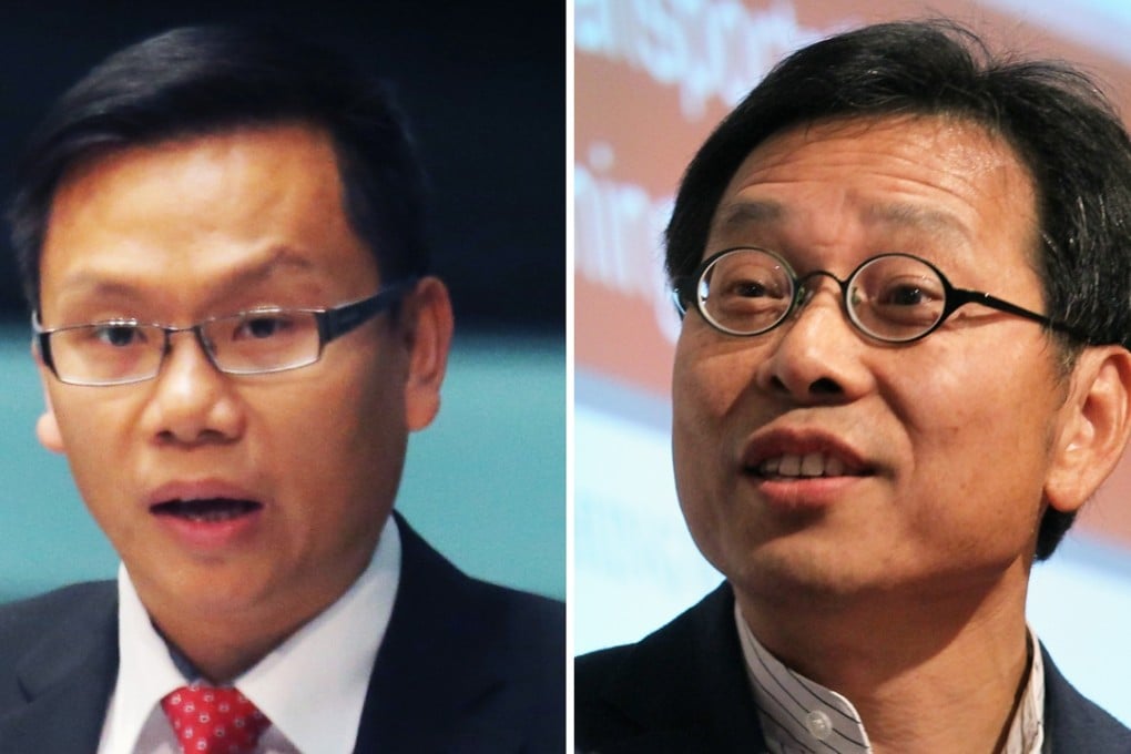 Chan Han-pan (left) and Hung Wing-tat voiced opposing views on the government’s recently announced electronic road pricing plan. Photo: SCMP Pictures