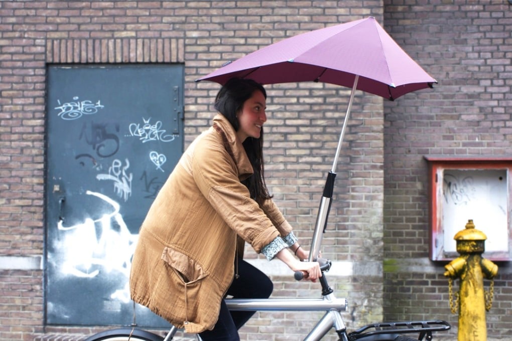 The Senz, with its asymmetrical design, bills itself as the world’s first stormproof umbrella.