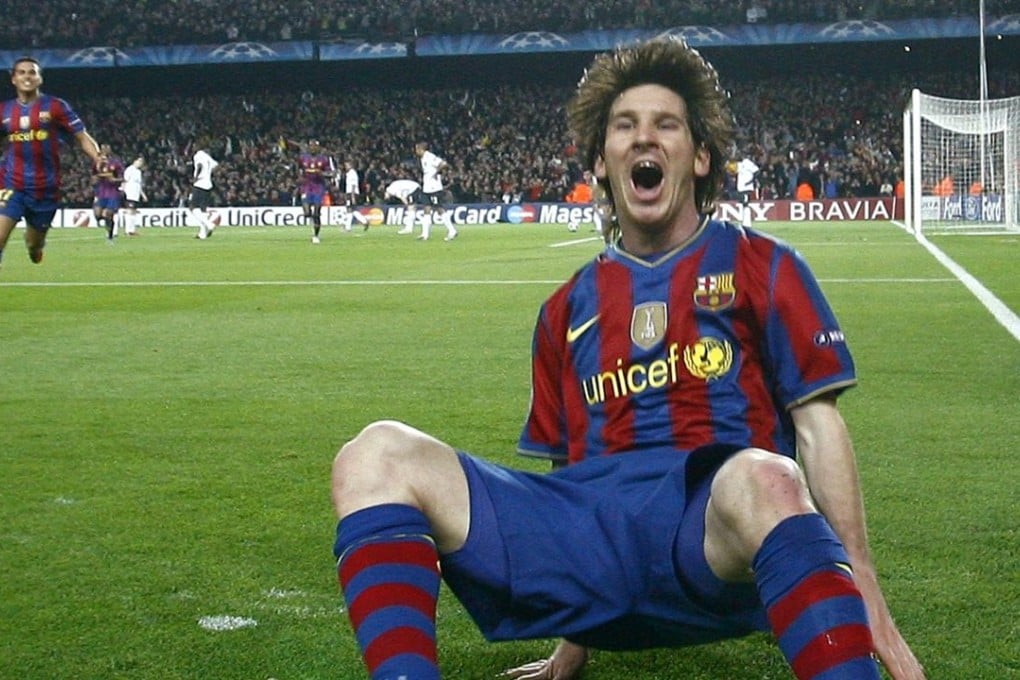 Barcelona's Lionel Messi celebrates after scoring against Arsenal during their Champions League quarter-final, second leg at the Nou Camp in 2010. Photo: Reuters