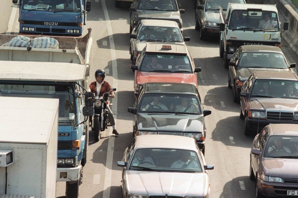 Traffic jam at the entrance to the Cross Harbour Tunnel on Hong Kong Island. Photo: K. Wong