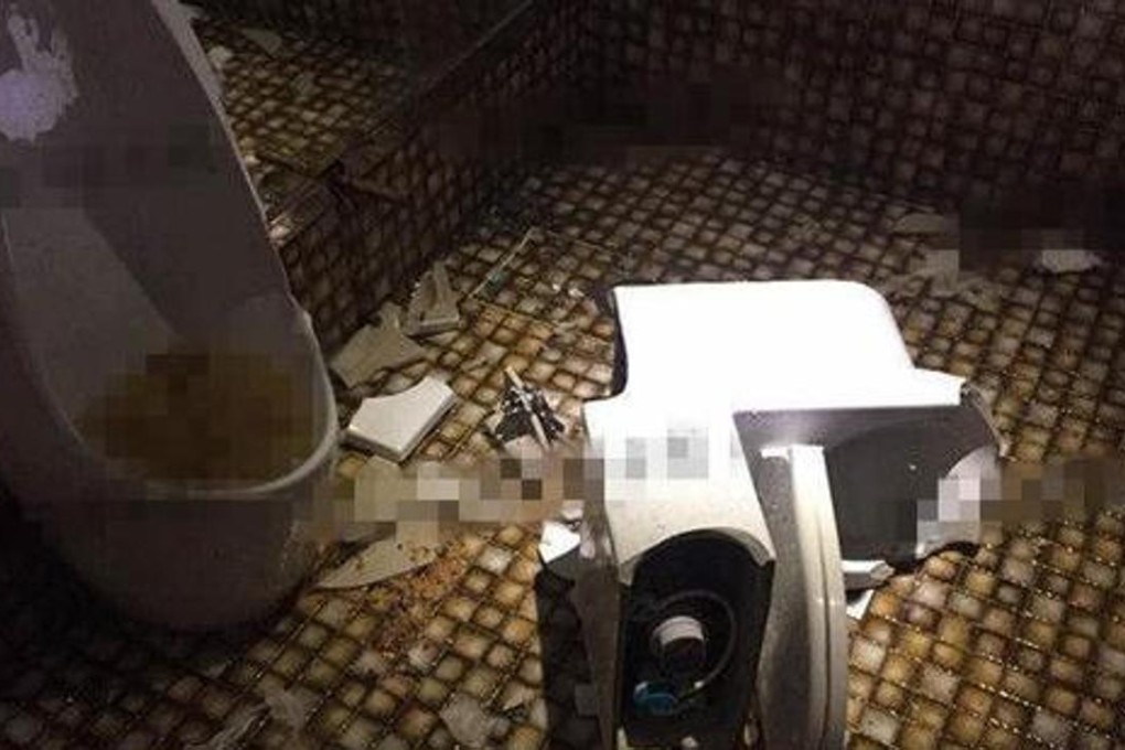 The washroom in the karaoke bar after the incident. Photo: SCMP Pictures