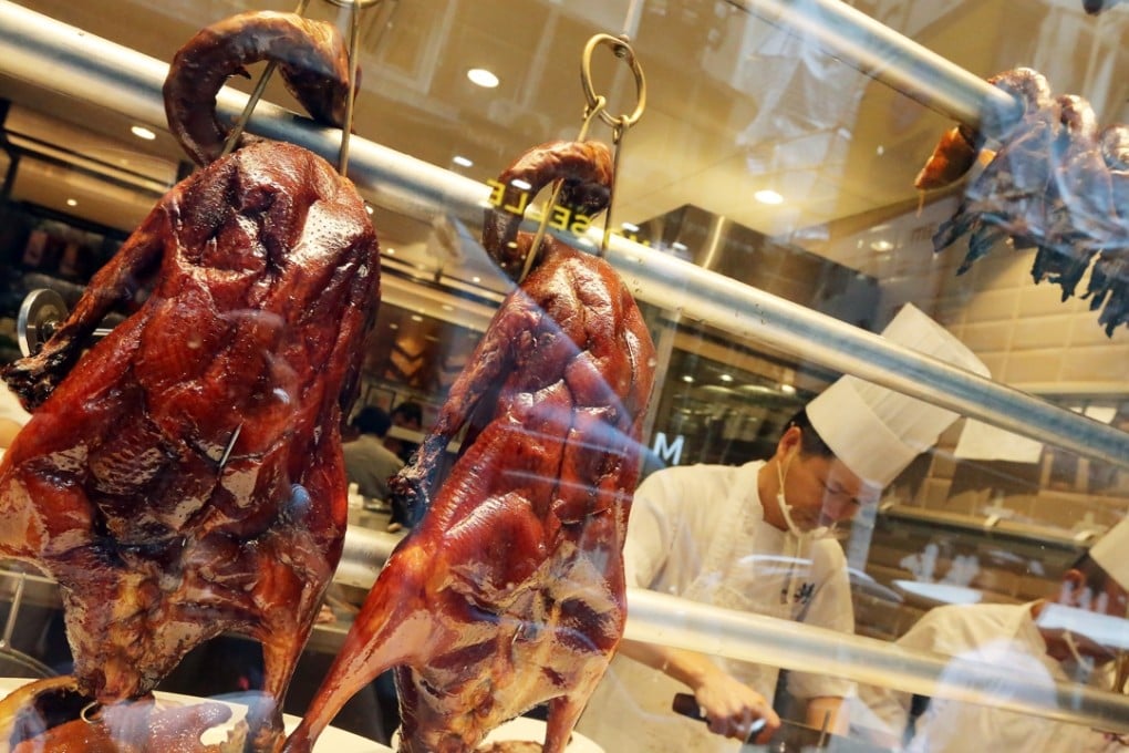 Yung Kee Restaurant in Central displays their signature roast goose. Photo: Felix Wong