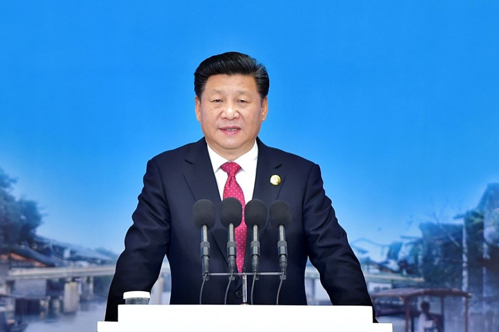 China’s President Xi Jinping delivers the keynote speech at the World Internet Conference in Zhejiang province on Wednesday. Photo: Xinhua