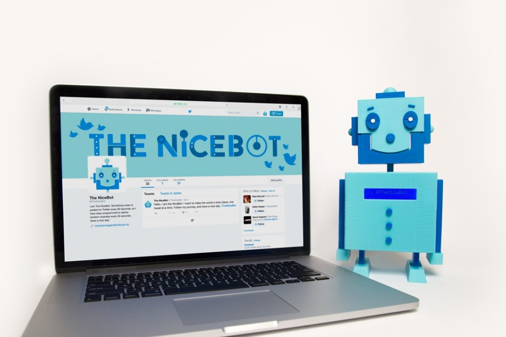 The Twitter NiceBot. Photo: courtesy of Champions Against Bullying