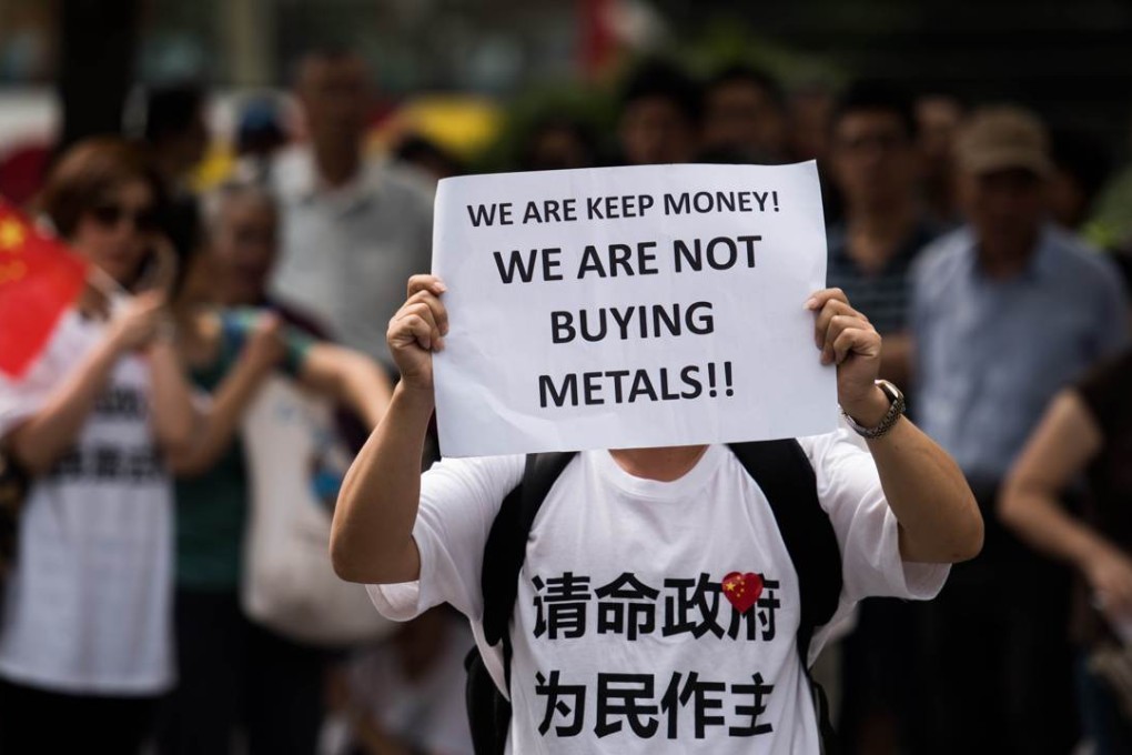 Investors protesting against Fanya after the exchange defaulted on their money. Photo: SCMP Pictures