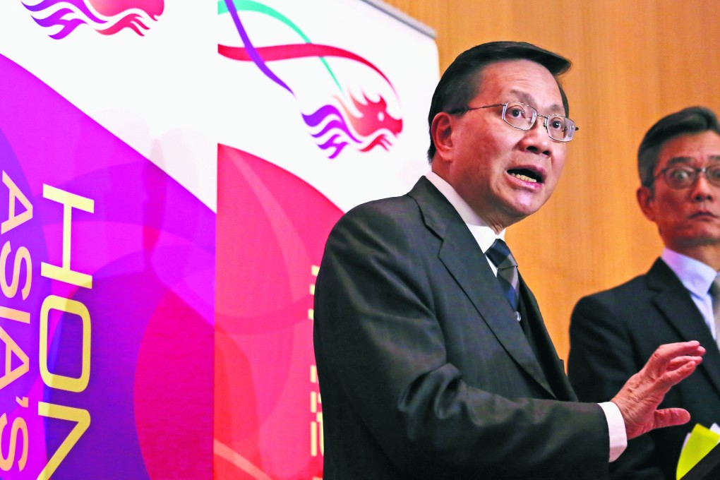 Anthony Cheung Bing-leung (left) explains the report. Photo: Nora Tam