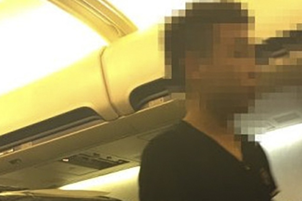 A video appeared online that purportedly shows the man aboard Orient Thai Airlines Flight 8223. Photo: SCMP Pictures