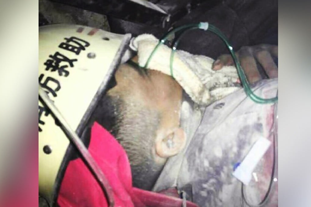 Survivor Tian Zeming, who was rescued on Wednesday morning after being buried beneath a collapsed building for 67 hours after a deadly landslide in Shenzhen on Sunday. Photo: SCMP Pictures
