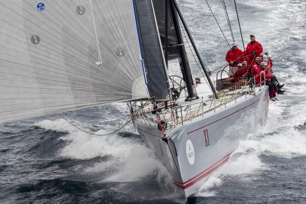 Wild Oats XI early in the Sydney to Hobart yacht race. It later pulled out of the race with a torn mainsail. Photos: AFP