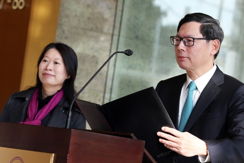 Hong Kong Monetary Authority Chief Executive Norman Chan Tak-lam gives remarks to reporters the morning after the US Federal Reserve raised US interest rates on December 17. Photo: SCMP/Nora Tam