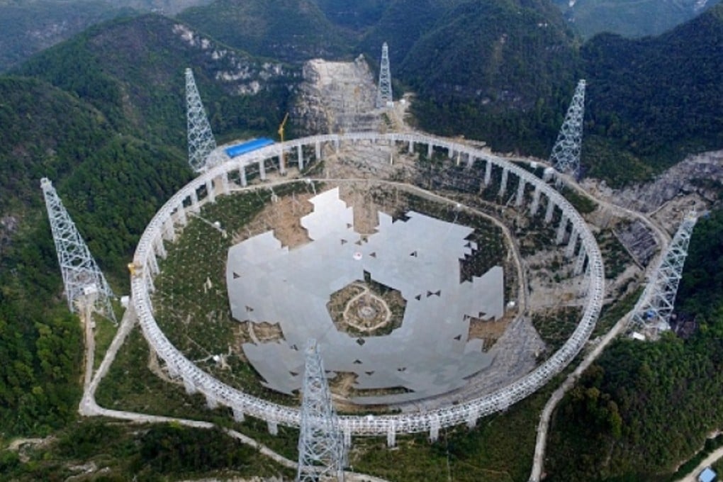 China’s Five-hundred-metre aperture spherical telescope (FAST) in Guizhou province is expected to be ready to search for distant alien life by September. Photo: Getty