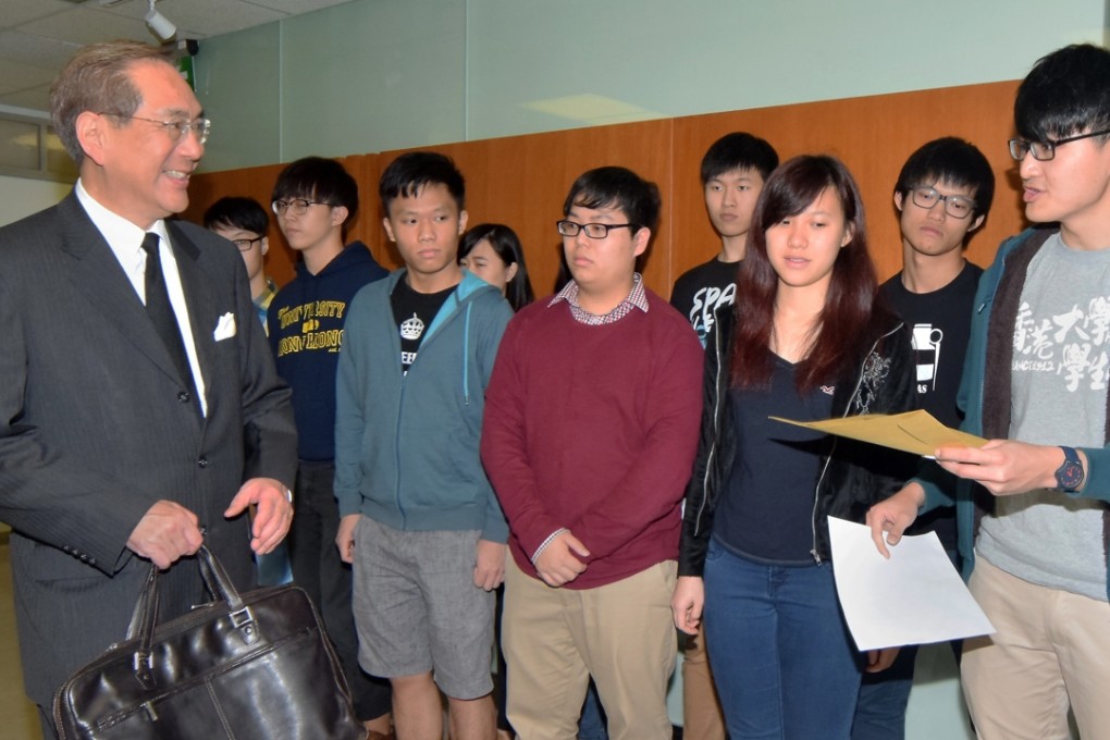 In March, students met Li and urged him to resign and apologise for criticising HKU academics. Photo: Franke Tsang