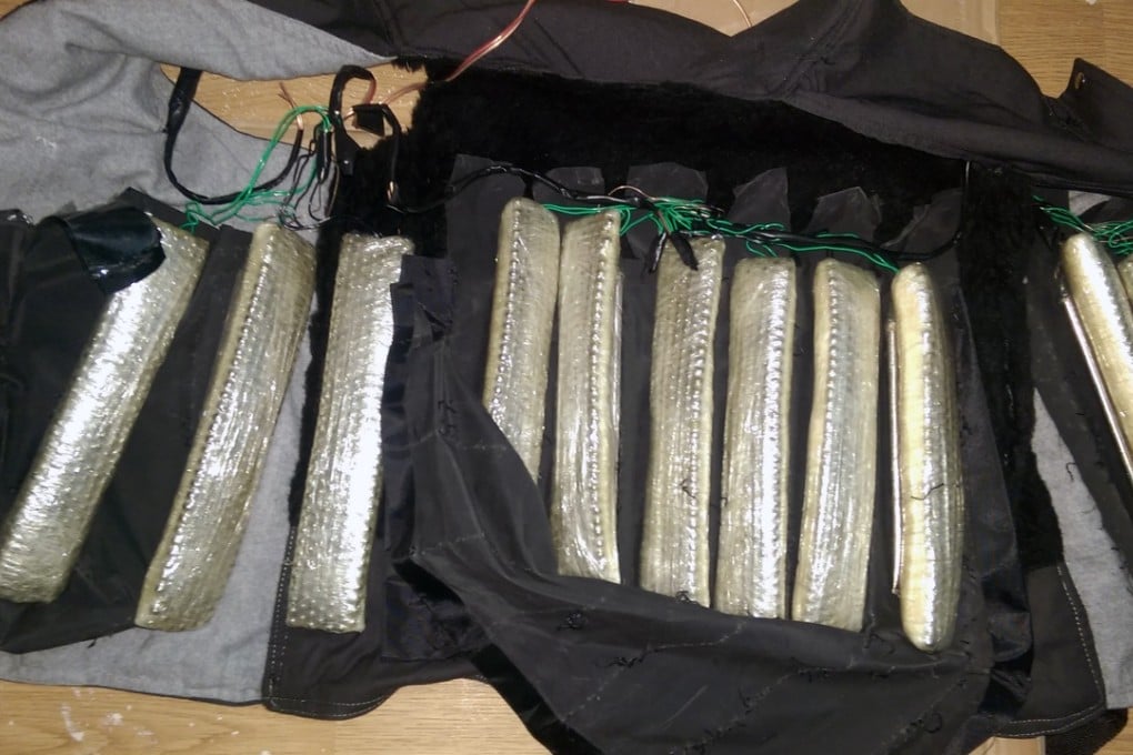 A suicide bomb vest that was seized by police in a raid on a home in Ankara. Photo: Xinhua