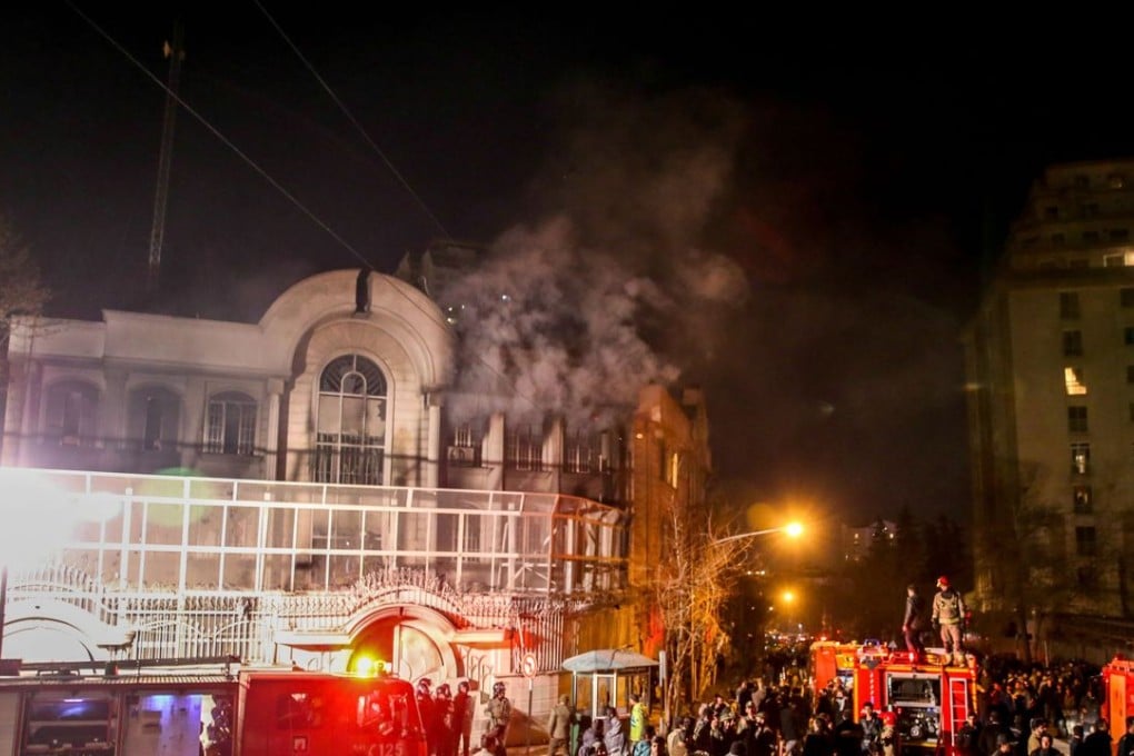 Iranian protesters set fire to the Saudi Embassy in Tehran during a demonstration against the execution of prominent Shiite Muslim cleric Nimr al-Nimr by Saudi authorities. Photo: AFP