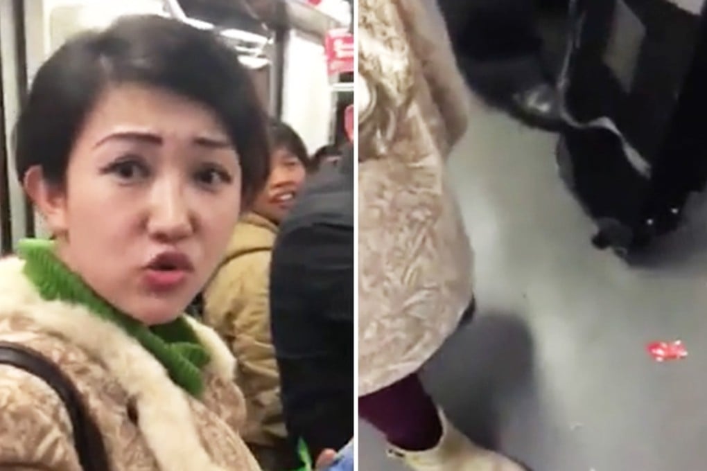 The mystery woman filmed during the argument on the train. Photo: SCMP Pictures