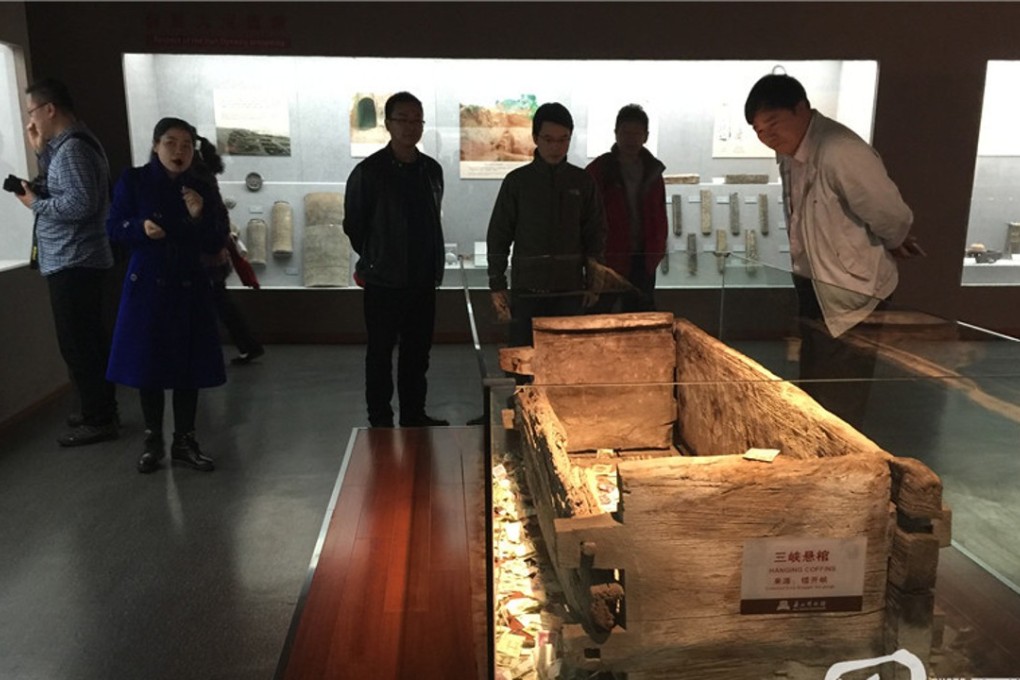 The coffin at the museum in Chongqing. Photo: SCMP Pictures