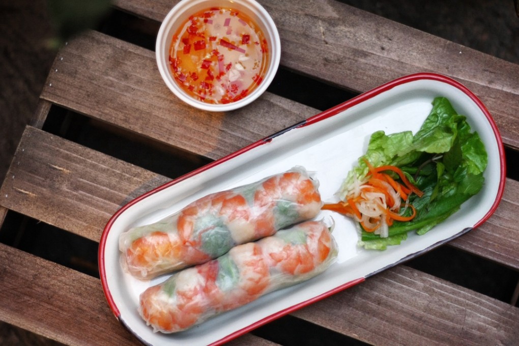 Cuon - vegetable, prawn and pork rice paper rolls – at Com Bánh Mì.