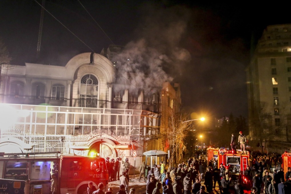 Saudi Embassy in Tehran. Diplomatic tensions between Saudi Arabia and Iran, which began with the kingdom’s execution of al-Nimr and later saw attacks on Saudi diplomatic posts in the Islamic Republic, have seen countries around the world respond. Photo: AP