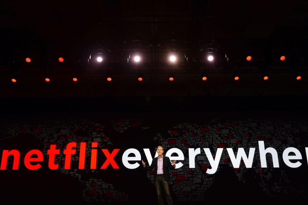 Netflix CEO Reed Hastings gives a keynote addres at the CES 2016 Consumer Electronics Show in Las Vegas on Wednesday, announcing the addition of 130 new markets to the service’s reach,including Hong Kong. Photo: AFP