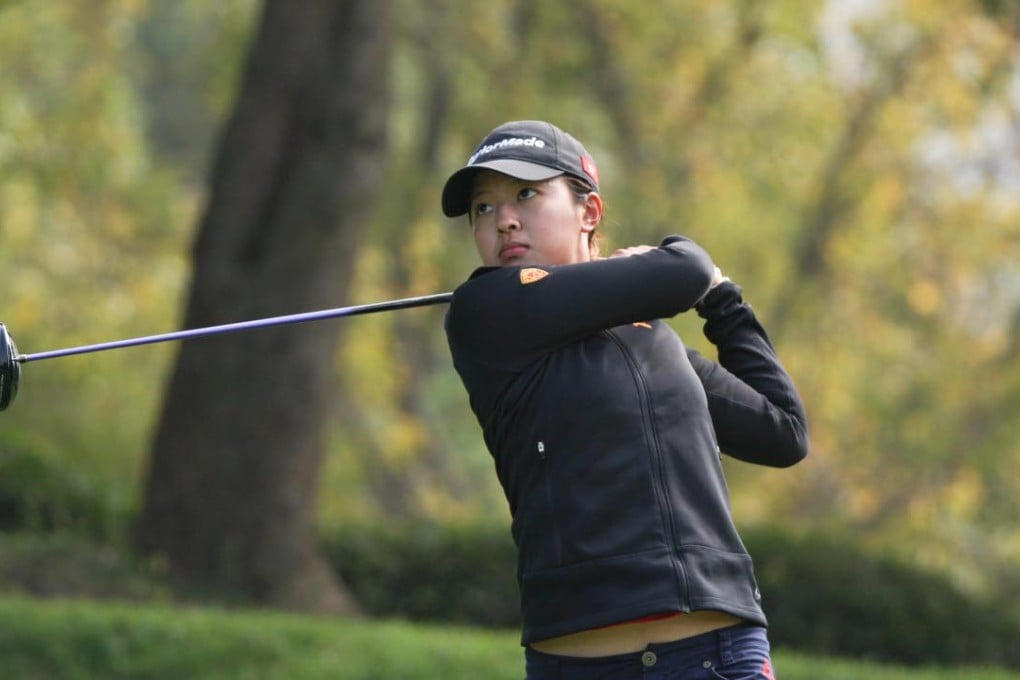 Hong Kong’s Tiffany Chan remains at the top of the leaderboard, though a solid round on day two was ruined by finishing bogies. Photos: Daniel Wong