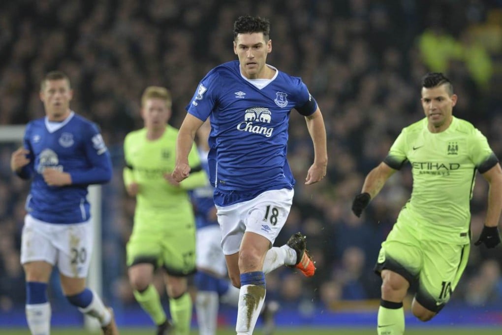 Gareth Barry was described as one of England’s best ever after a commanding performance in the 2-1 win over Man City at Goodison Park. Photo: AFP